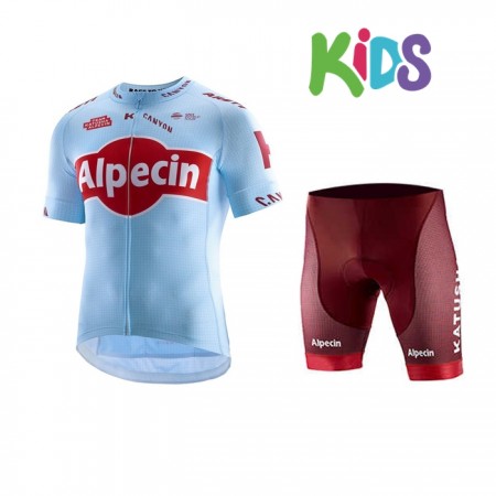 Set Fahrradtrikot + Radhose Kurze 2019 Team Katusha Alpecin Kinder N001